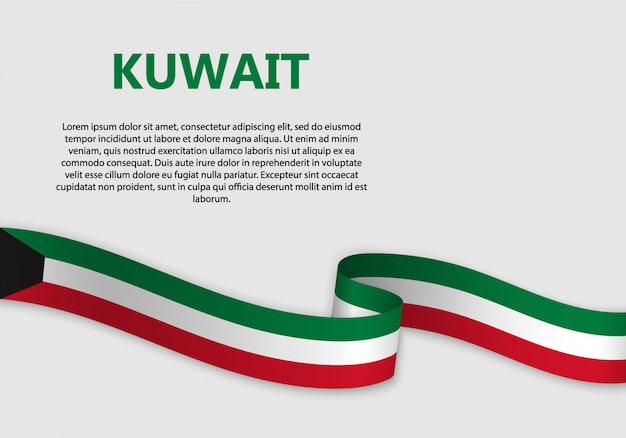 Wehende flagge von kuwait-banner