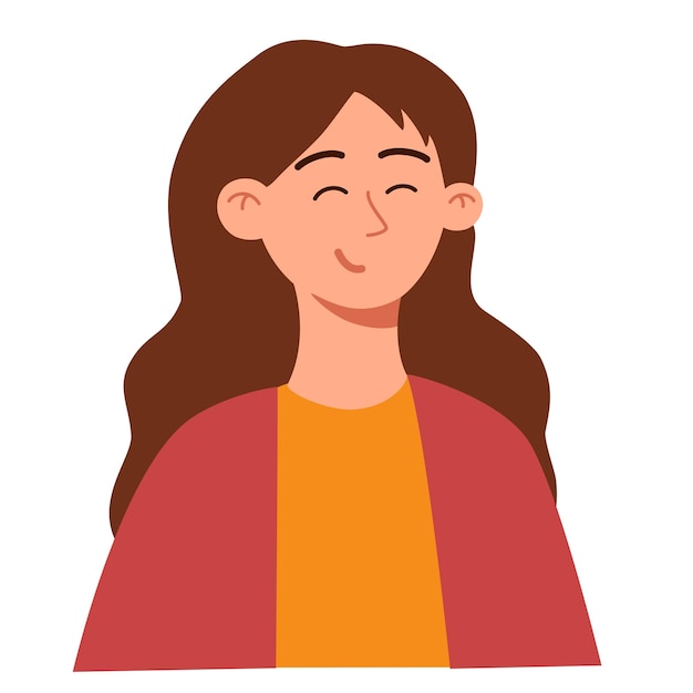 Weibliche Figur Junges Mädchen Personenprofil Perfekt für Social Media und Business-Präsentationen Benutzeroberfläche UX-Grafik- und Webdesign-Anwendungen und Schnittstellen Vektor-Illustration