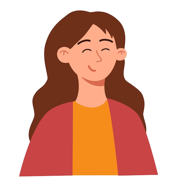 Weibliche figur junges mädchen personenprofil perfekt für social media und business-präsentationen benutzeroberfläche ux-grafik- und webdesign-anwendungen und schnittstellen vektor-illustration