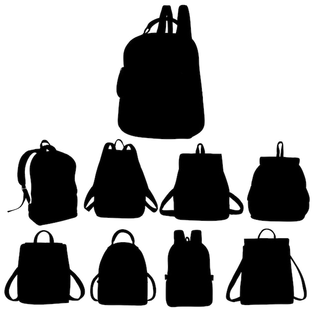 Weibliche modische rucksacksilhouette