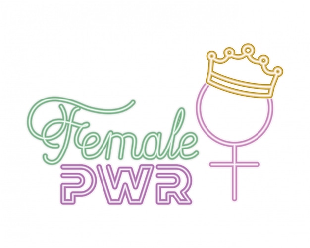 Vektor weibliche power label isoliert symbol
