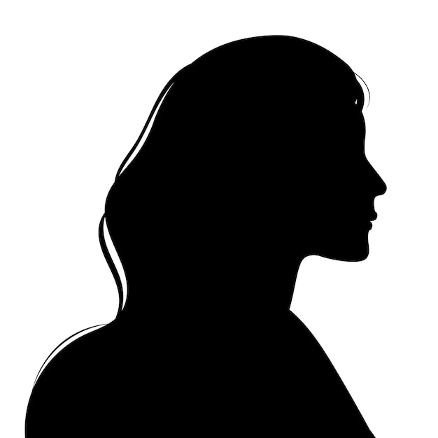 Weibliche Silhouette im Profil Seitenansicht Logo-Plakatvorlagen drucken Tattoo-Idee Werbung