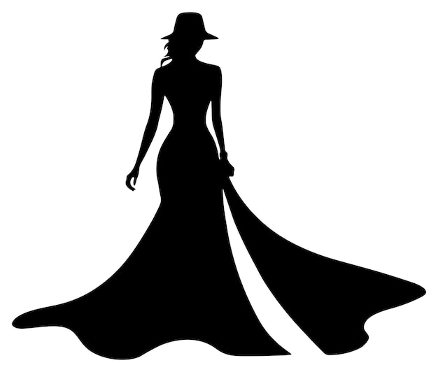 Weibliche Silhouette Vektor Damen-Siluette Vektor Weibliche silhouette