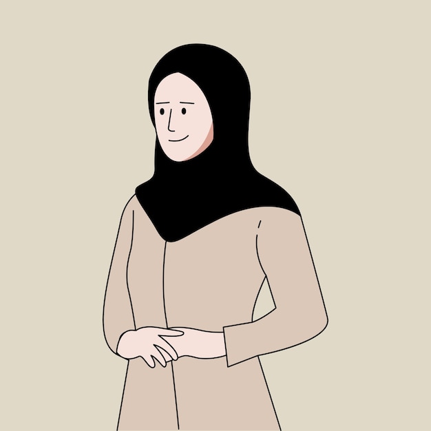 Vektor weiblicher lehrer, der flache illustration des hijab trägt
