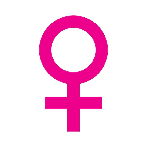 Vektor weibliches symbol in einfacher kontur rosa farbdesign weibliche sexuelle orientierung icon vektor geschlechtszeichen