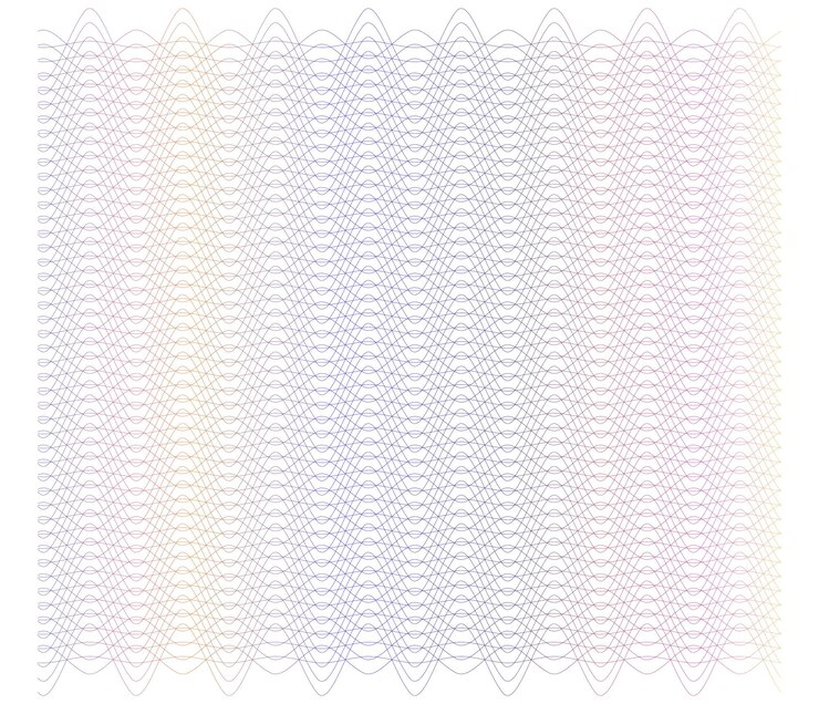 Vektor weiche regenbogenfarbe linearer hintergrund gestaltungselemente polygonale linien guilloche