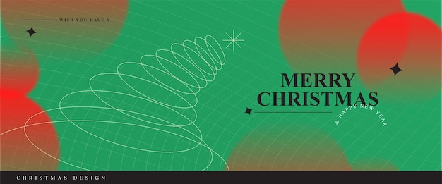 Weihnachten abstrakte geometrische Farbverlauf Halbton-Web-Banner-Vorlage