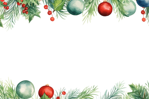 Vektor weihnachten aquarell rahmen banner vorlage vektor illustration design