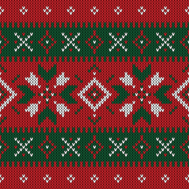 Weihnachten gestricktes Muster. Geometrisches nahtloses Muster des Winters.