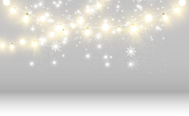 Vektor weihnachten helle schöne lichter designelemente glühende lichter