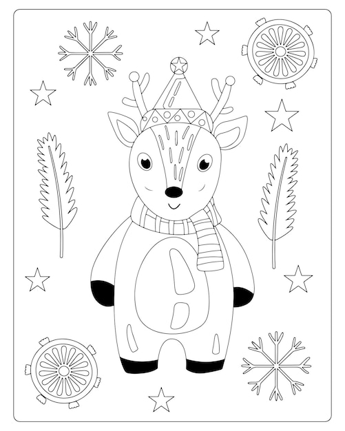 Weihnachten Malvorlagen Premium-Vektor für Kinder