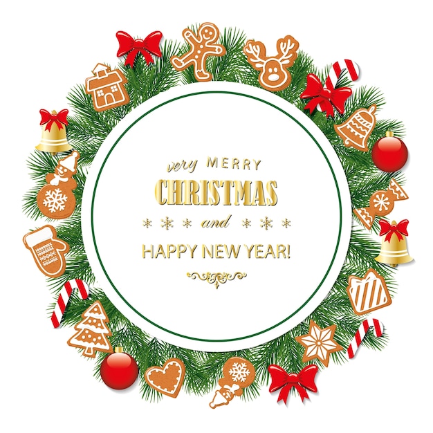 Weihnachten und Neujahr runden Rahmen.