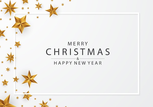 Weihnachten verziert mit eleganten Silber- und Goldsternen