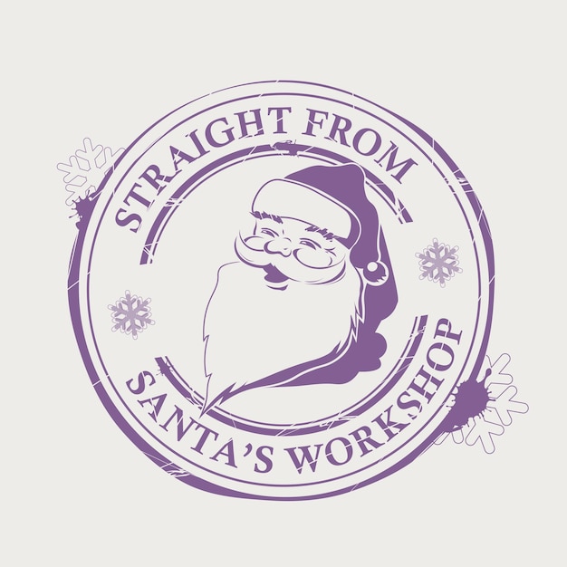 Weihnachtlicher violetter druck mit einem muster des süßen weihnachtsmanns mit flecken