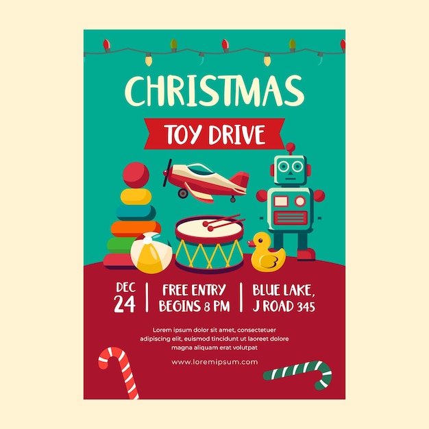 Weihnachts-Charity-Spielzeug-Auftrittsdesign