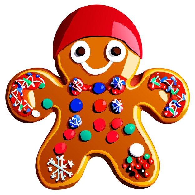 Vektor weihnachts-gingerbread-kekse handgezeichnetes flaches stilvolles cartoon-aufkleber-icon-konzept isoliert