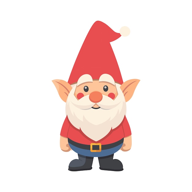 Weihnachts-Gnomen Frohe Weihnachten-Weihnachts Doodle-Vektor-Gnom-Illustration in Schwarz und