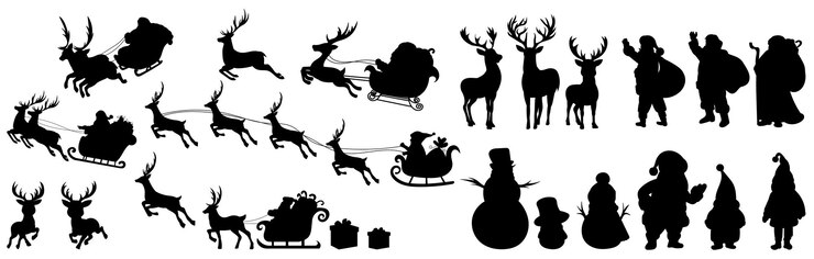 Vektor weihnachts-set im flachen vektorstil