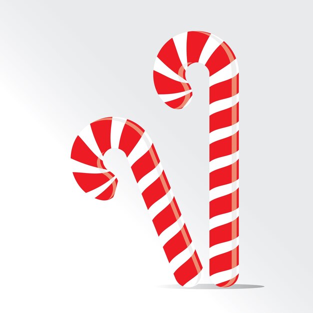 Weihnachts-Süßigkeiten-Stab-Vektor-Symbol