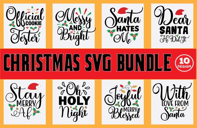 Vektor weihnachts-svg-design-paket