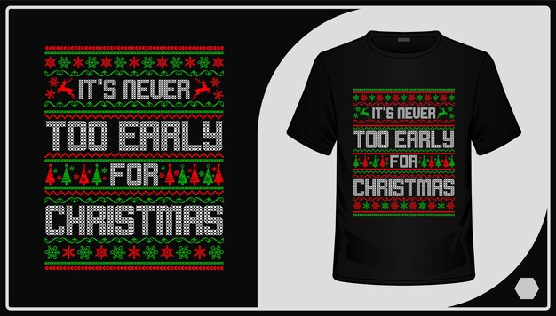 Weihnachts-T-Shirt-Design-Vektor. Festlicher T-Shirt-Vektor