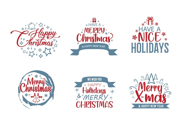 Weihnachts-typografie-set