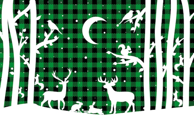 Weihnachts- und neujahrsmuster bei buffalo plaid festlicher hintergrund für design und druck esp10