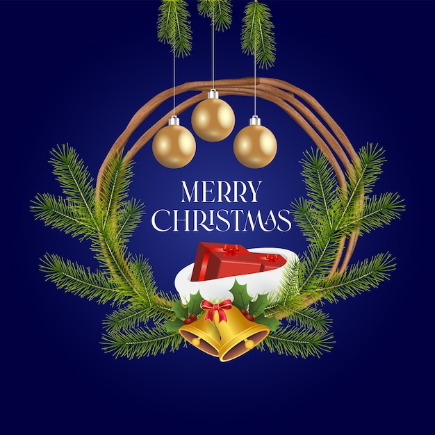 Weihnachtsbanner hintergrund weihnachtsdesign der funkelnden lichtergirlande mit realistischer geschenkbox blac