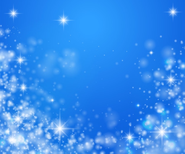 Weihnachtsbanner mit glitzerndem blauem hintergrund mit kopierraum