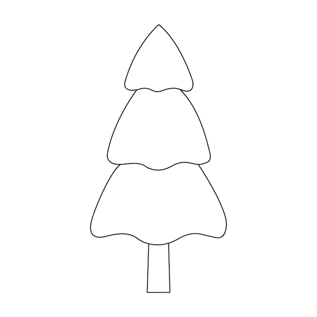 Weihnachtsbaum auf weißem hintergrund, vektorgrafik-design.