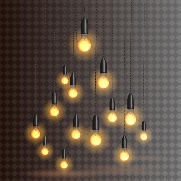 Weihnachtsbaum aus lichtern auf transparentem hintergrund PremiumVektor