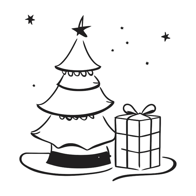 Weihnachten clipart schwarz weissVektoren und Illustrationen zum