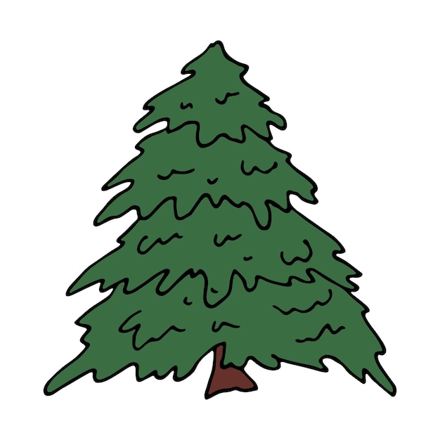 Vektor weihnachtsbaum handgezeichnete cliparts spruce doodle einzelnes element für kartendruck-webdesign-dekor