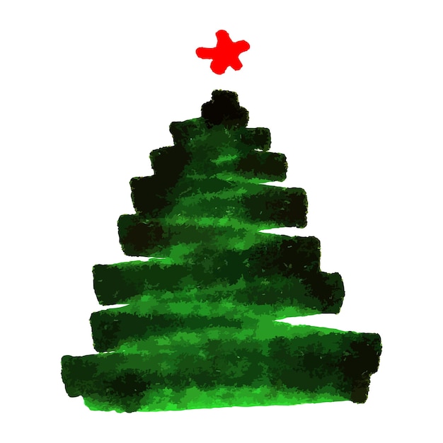 Vektor weihnachtsbaum handgezeichnete cliparts winterurlaubselement für kartendruck-webdesign-dekor