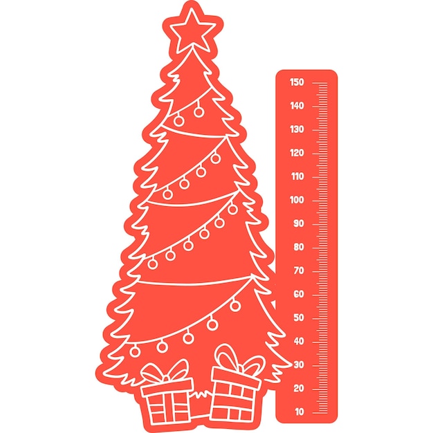 Weihnachtsbaum Illustration Höhenmessung für Kinder