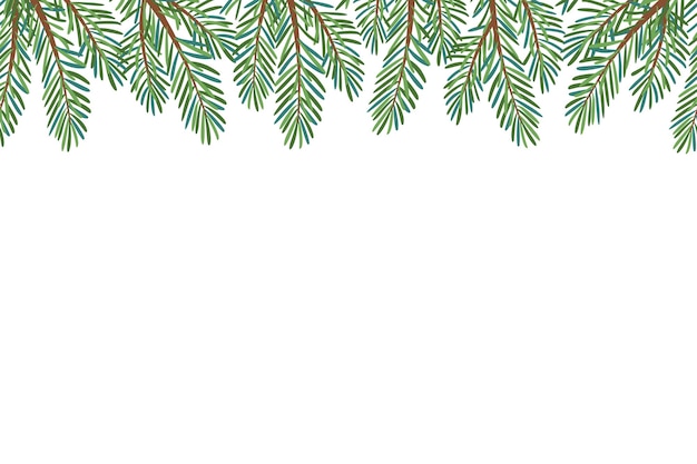 Weihnachtsbaum nahtloser Rand handgezeichneter trendiger flacher Stil