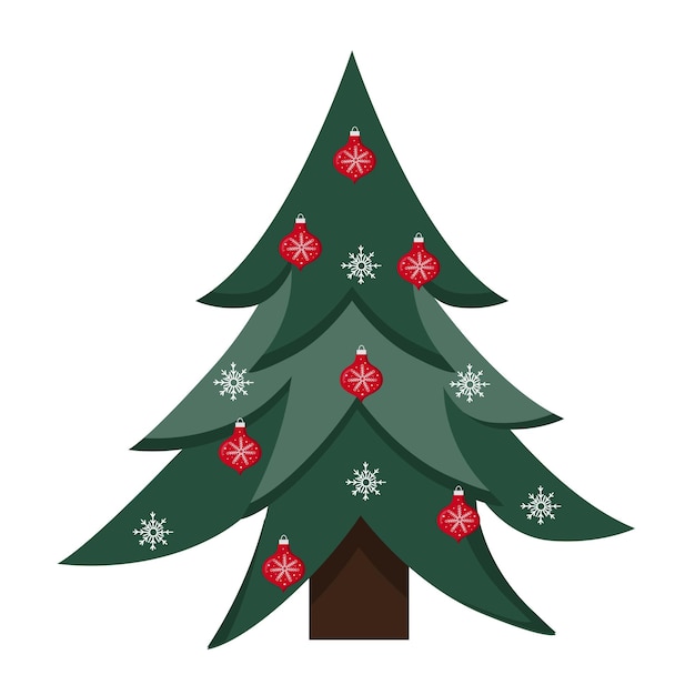 Weihnachtsbaum. neujahrsbaum mit herolden, glühbirne. elemente für die dekoration der winterferien.