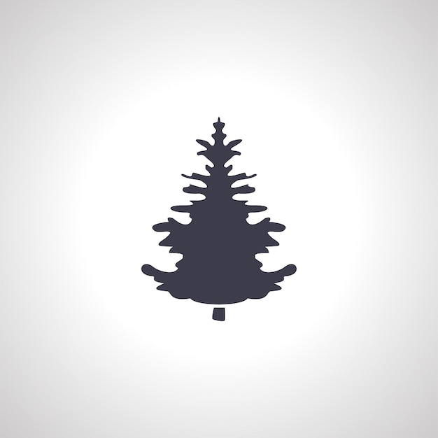 Vektor weihnachtsbaum-silhouette isoliertes symbol auf weißem hintergrund