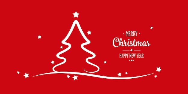 Weihnachtsbaum Sterne Grüße roter Hintergrund