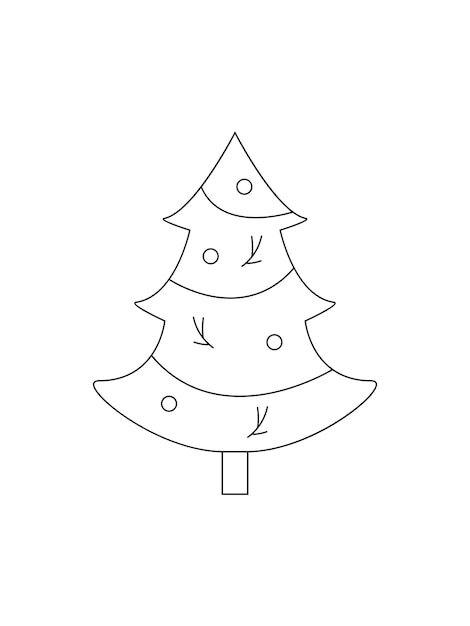 Weihnachtsbaumskizze silhouette minimalismus einfache vektorillustration formt schwarz-weiß-doodle