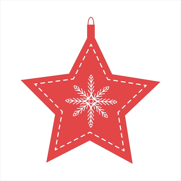 Weihnachtsbaumspielzeug in Form eines Sterns mit Schneeflocke