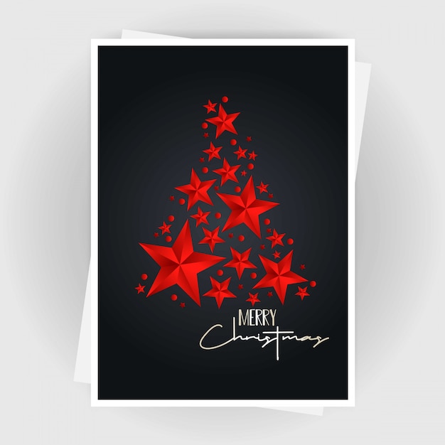 Weihnachtseinladungskarte mit kreativem design und dunklem backgrou