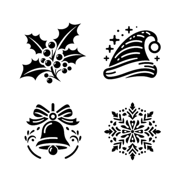 Weihnachtselement-Vektorkunst-Illustrationsbündel