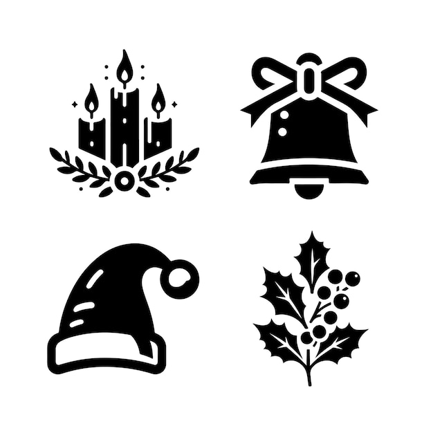 Weihnachtselement-Vektorkunst-Illustrationsbündel