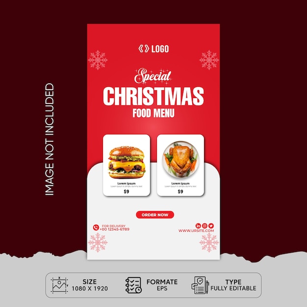 Weihnachtsessen Verkauf Instagram Stories Design