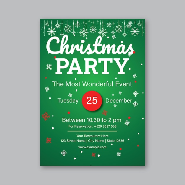 Weihnachtsfeier Flyer Event Poster Vorlage