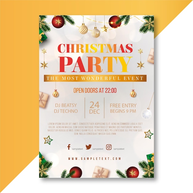 Weihnachtsfeier-Flyer-Vorlage mit Foto