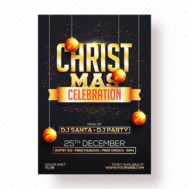 Weihnachtsfeier Party Poster, Banner oder Flyer Design.