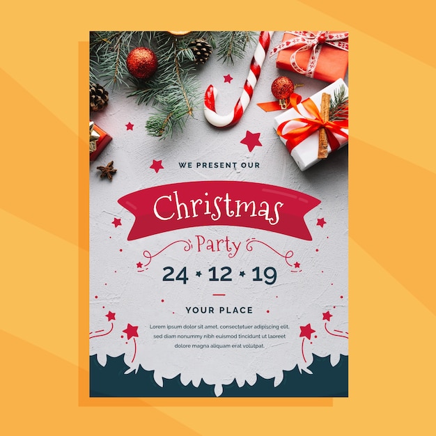Weihnachtsfeier Plakat Vorlage mit Foto