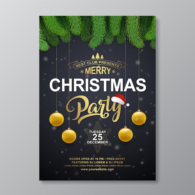 Vektor weihnachtsfest-plakat-design-vorlage